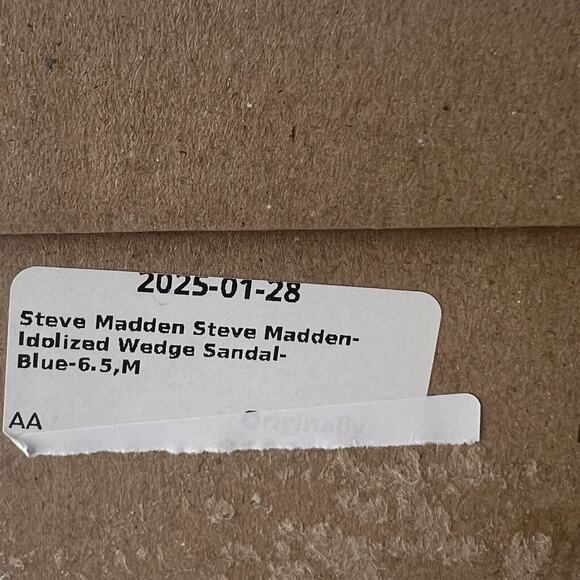 Steve Madden Idolized Strappy Ankle Tie Wedge Heel Blue Women 6.5M NWB - Picture 11 of 12